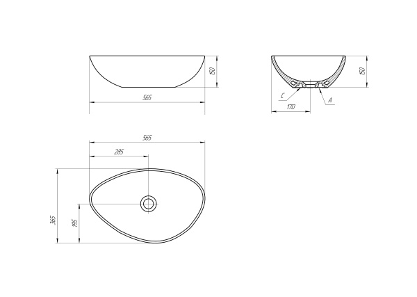 Раковина на столешницу Cersanit MODUO 55 LEAF 63571