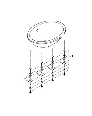 Встраиваемая раковина (56х42) Grohe Bau Ceramic 39423 000 (39423000)