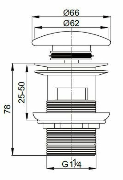 Донный клапан Cezares Czr CZR-SAT7-NERO