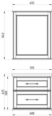 Зеркало (69х10)  ASB-Woodline Венеция 70 11940