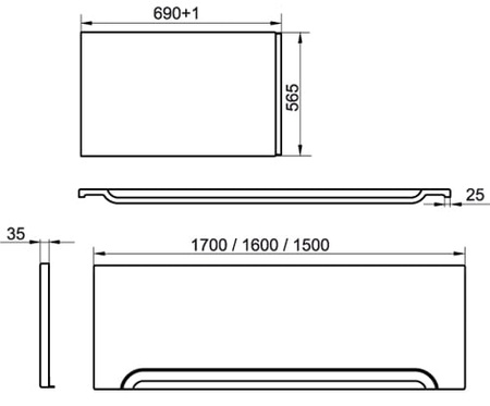 Панель фронтальная Kolpasan String 180