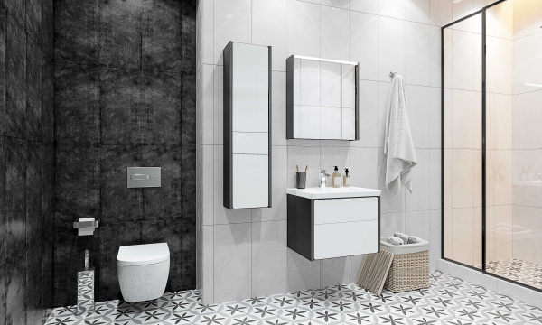 Тумба под раковину Roca Ronda 60 белый глянец/антрацит ZRU9302963