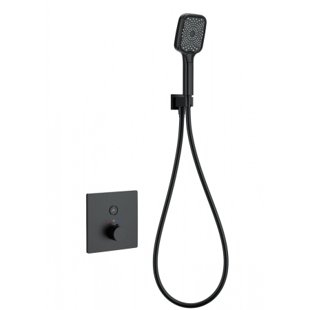 Смеситель для душа с термостатом встраиваемый WONZON & WOGHAND, черный матовый WW-D1017-B-MB