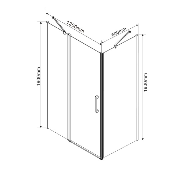 Душевой уголок Vincea  Orta VSR-1O8012CL (120х80)  хром, стекло прозрачное
