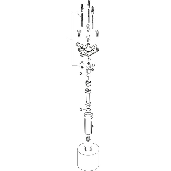 Скрытая часть верхнего душа с потолочным подсоединением Hansgrohe Rainmaker Select 24010180