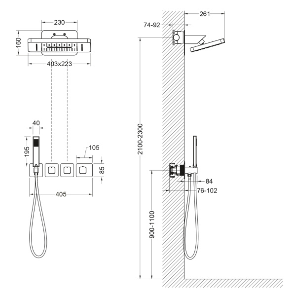 Душевой комплект Timo Petruma SX-5249/17SM Душевой комплект Timo Petruma SX-5249/17SM