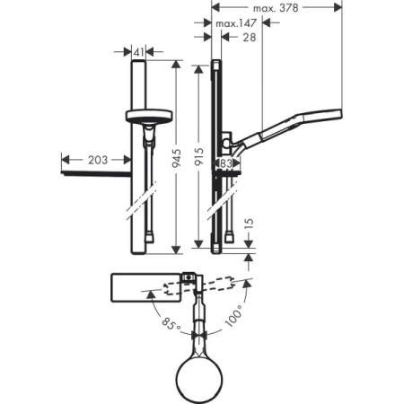 Душевой гарнитур HANSGROHE RAINFINITY 27672000