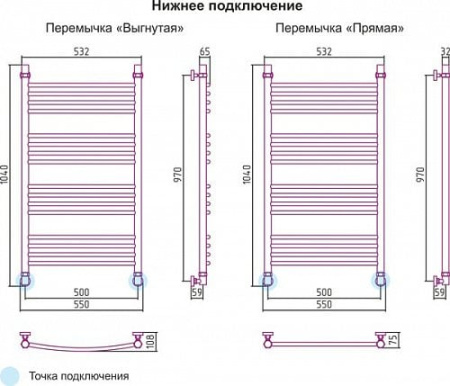 Полотенцесушитель водяной Сунержа Богема 00-0102-1050