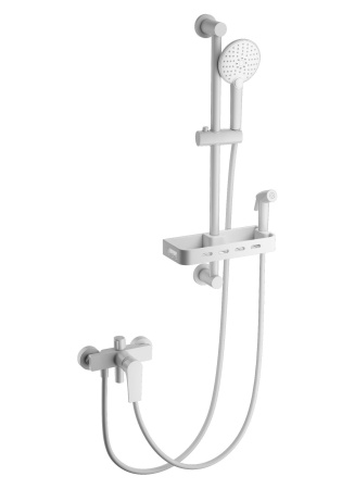 Смеситель для душа с гарнитуром WONZON & WOGHAND, белый матовый WW-A31003-MW