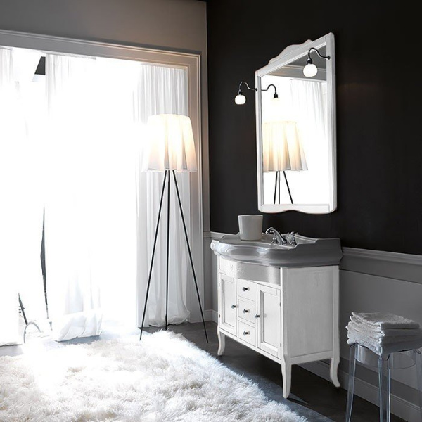 Зеркало в деревянной раме Kerasan Retro 734530 белый матовый