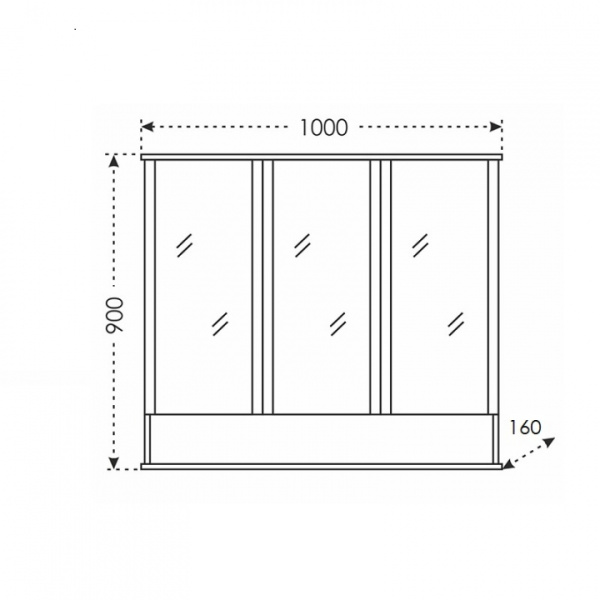 Зеркальный шкаф (100х90)  Санта Вегас 100  700182