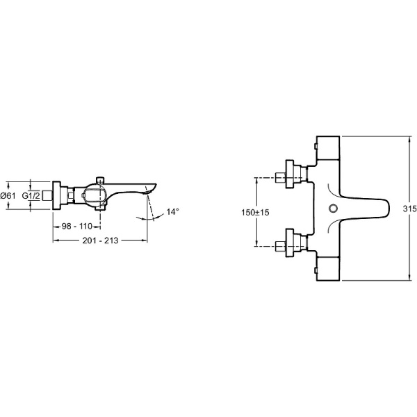 Смеситель для ванны Jacob Delafon Aleo E72286-CP