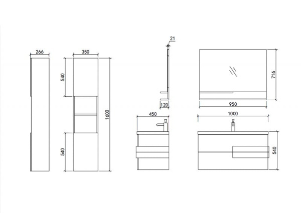 Комплект мебели Orans ВС-2023D-1000