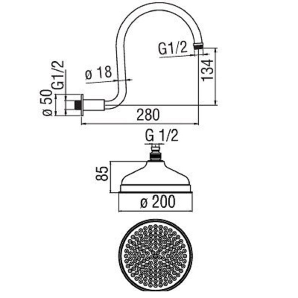 Верхний душ Nobili AD139/12BR