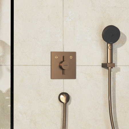 Смеситель для ванны на 2 потребителя Hansgrohe DuoTurn E 75417140 шлифованная бронза