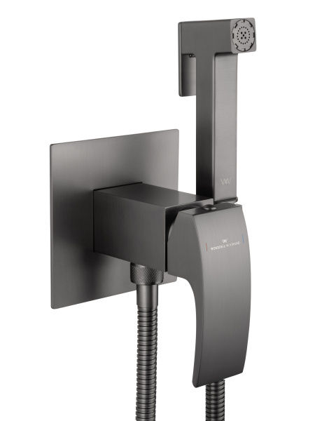 Смеситель с гигиеническим душем встраиваемый WONZON & WOGHAND FIT, темный графит WW-88829009-BGM
