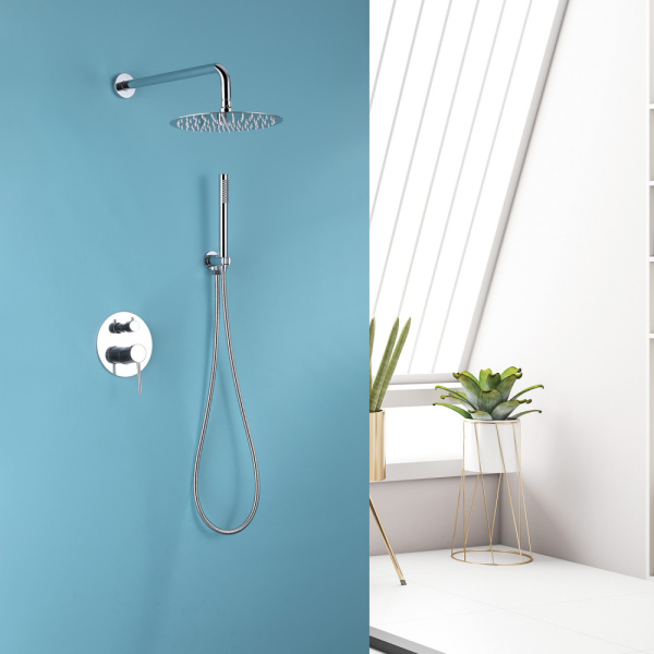 Душевой комплект ABBER Emotion AF8818 скрытого монтажа без излива, хром