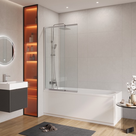 Душевая шторка на ванну CEZARES SLIDER-VF-11-90/150-C-Cr