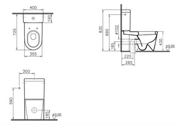 Унитаз чаша VITRA Matrix 5140B003-0096