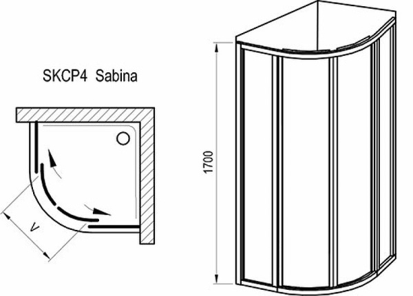 Душевой уголок Ravak Supernova SKCP4-90 Sabina 90x90 31177VU0011