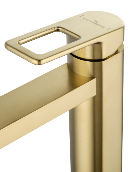 Смеситель для раковины высокий WONZON & WOGHAND FRAME, брашированное золото WW-88239010- BG