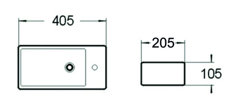 Раковина подвесная (40,5х20,5) SantiLine SL-2009L