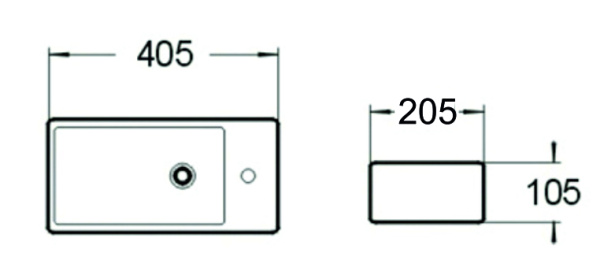 Раковина подвесная (40,5х20,5) SantiLine SL-2009L