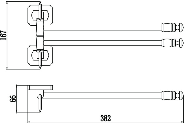 Держатель для полотенец поворотный 2-ой Savol 64 S-006402