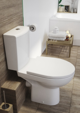 Унитаз напольный безободковый Cersanit NATURE Clean On 011 3/5 DPL EO S-KO-NTR011-3/5-COn-DL-w