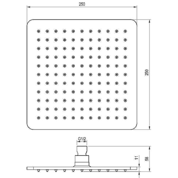 Верхний душ Ravak 986.10WHM X070522 белый матовый