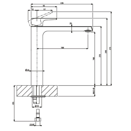 Смеситель для раковины Villeroy & Boch Liberty TVW10700400061 Смеситель для раковины Villeroy & Boch Liberty TVW10700400061
