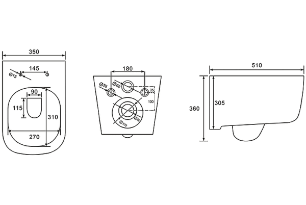 Комплект унитаза с инсталляцией SET AQUATEK ЛУГАНО 4в1
