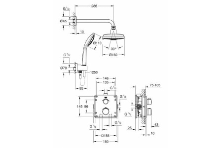 Душевой комплект Grohe Grohtherm 34735 000 (34735000) хром
