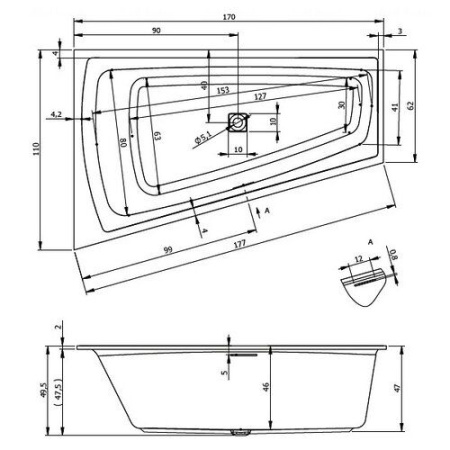 Ванна акриловая Riho Still Smart (170x110) B101001005 Ванна акриловая Riho Still Smart (170x110) B101001005