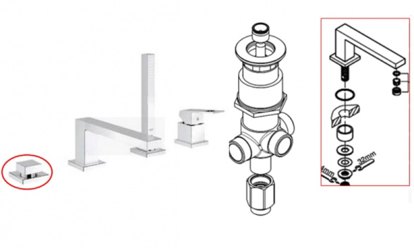 Переключатель в сборе GROHE 402337040 Переключатель в сборе GROHE 402337040