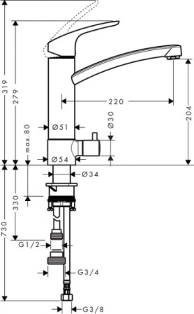 Смеситель для кухни Hansgrohe Focus 31803000