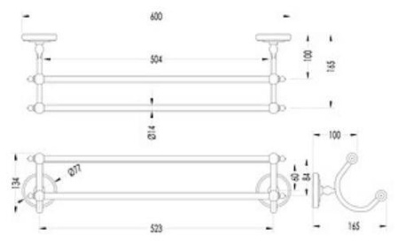 Двойной полотенцедержатель Devon&Devon Dorothy DOR412CR