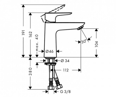 Смеситель для раковины Hansgrohe Talis E 71714000
