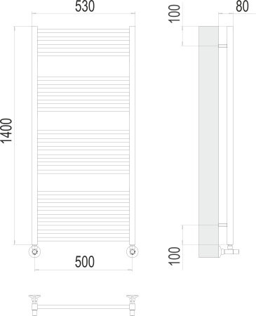 Полотенцесушитель водяной Terminus ВАТИКАН (500х1400) П22 4670078530547