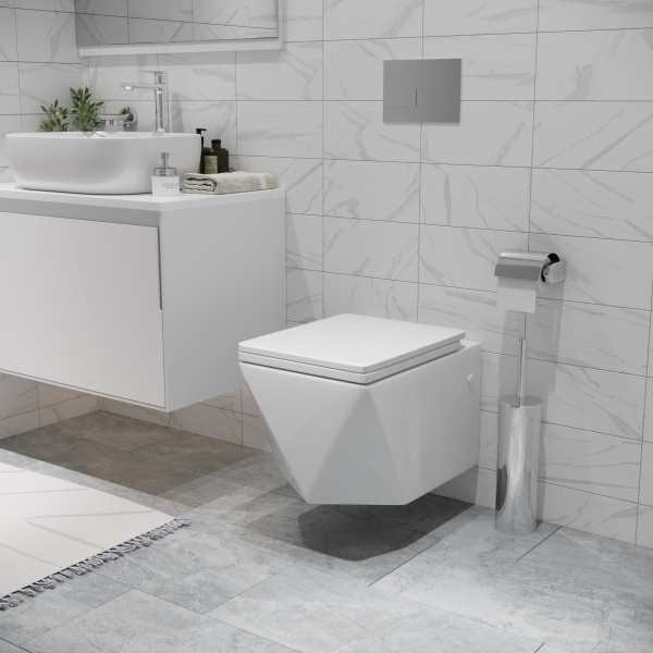 Унитаз подвесной безободковый Grossman Cristal GR-4481 с сиденьем микролифт