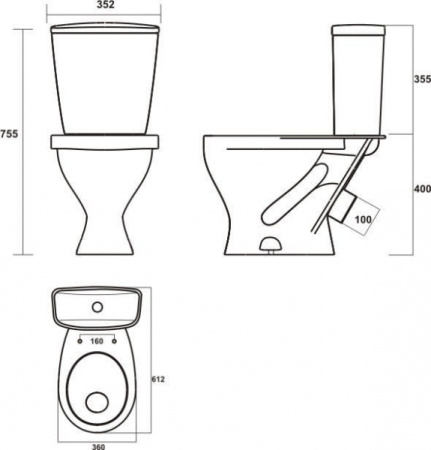 Унитаз-компакт Sanita Эталон ETLSACC01090113