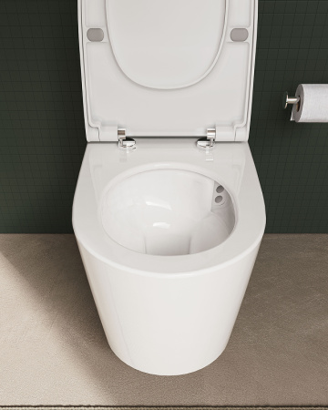 Подвесной унитаз безободковый Vitra Nest QuantumFlush 7870B403-0075 без сиденья