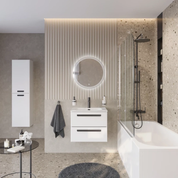 Тумба под раковину Cezares ECO-CER-N-600-2C-SO-BL Bianco Lucido без ручек