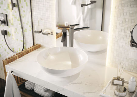 Смеситель для раковины с донным клапаном Push-Open Hansgrohe Metropol 32512340 шлифованный черный хром