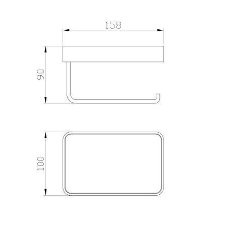 Держатель для туалетной бумаги с полкой WONZON & WOGHAND GRAFFITY, темный графит WW-9336