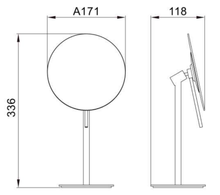 Зеркало настольное с увеличением 5х JAVA S-M111W