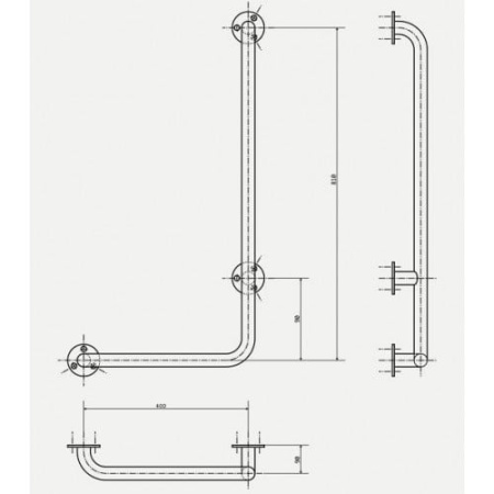 Поручень 60 см, левый Bemeta Help 301112041
