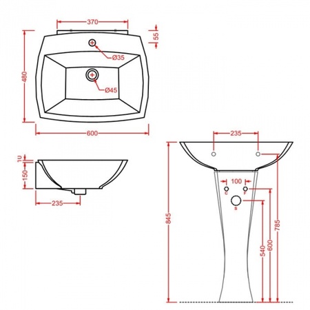 Раковина Artceram Jazz JZL003 01 00/ JZ16bi*1