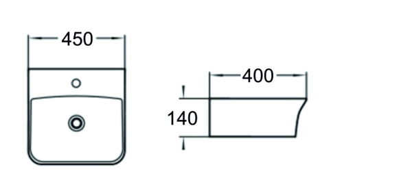 Раковина подвесная (45х40) SantiLine SL-2006
