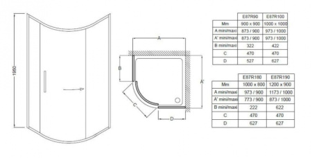 Душевой уголок Jacob Delafon Torsion E87R190-GA